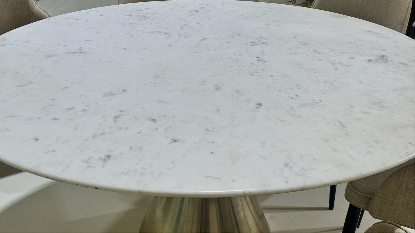 Silhouette Pedestal Dining Table - Oval (White Marble) West elm