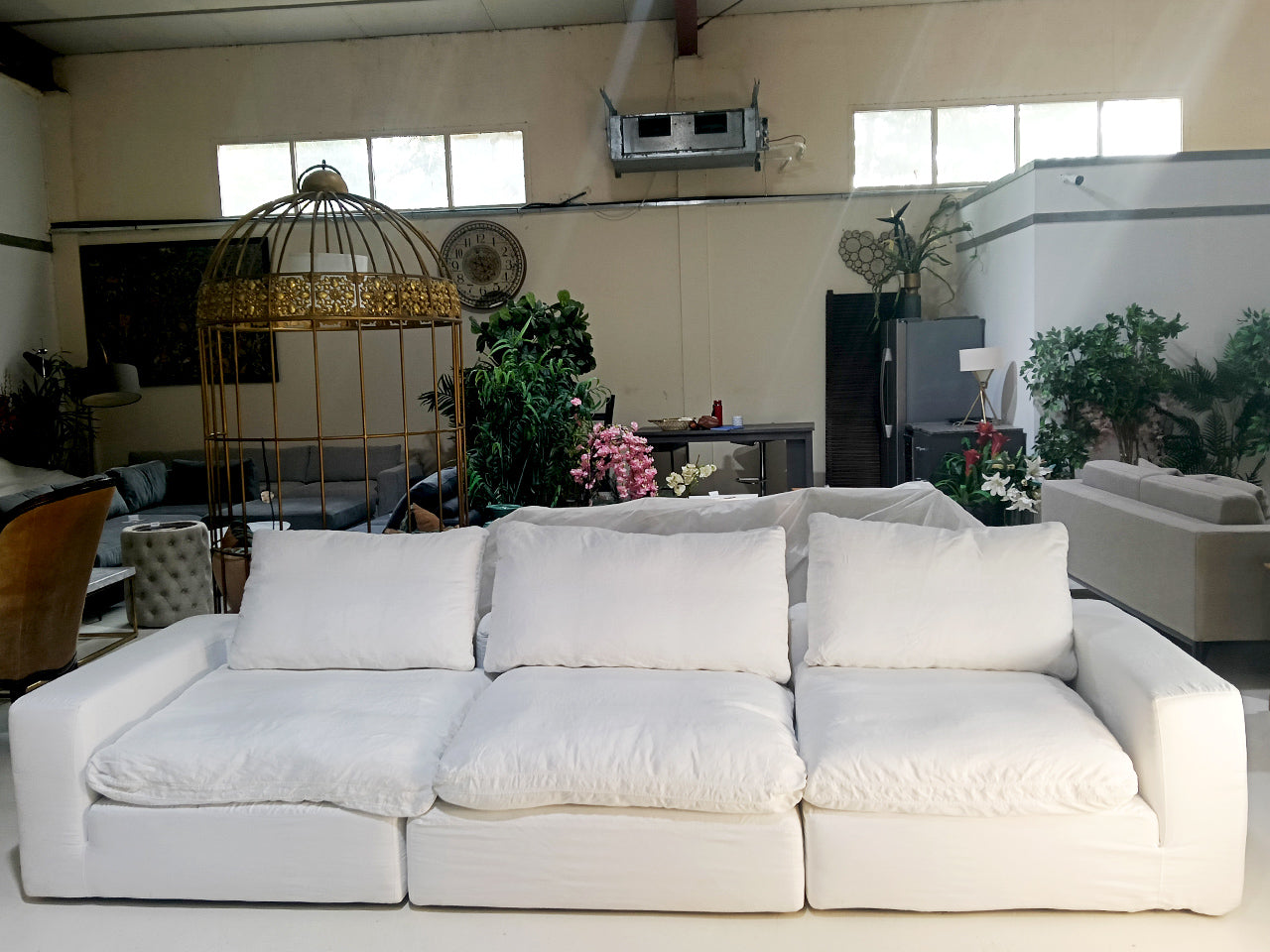 Marina Home Sectional Sofa – Feather White