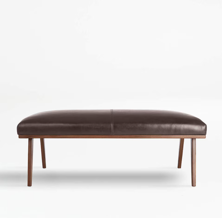 Cavett Leather Wood Frame Bench