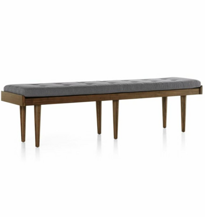 Tate Walnut King Bench with Charcoal Cushion